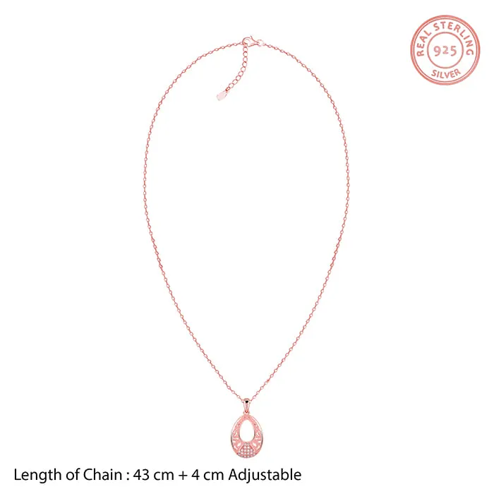 Rose Gold Wonderful Drop Pendant With Link Chain Giva