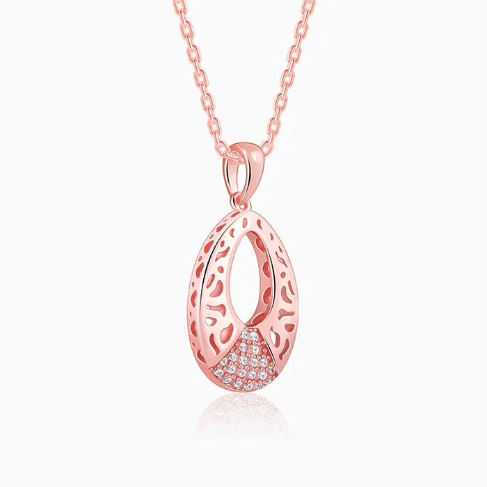 Rose Gold Wonderful Drop Pendant With Link Chain Giva