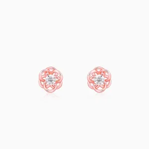 Rose Gold Woven Flower Studs Giva