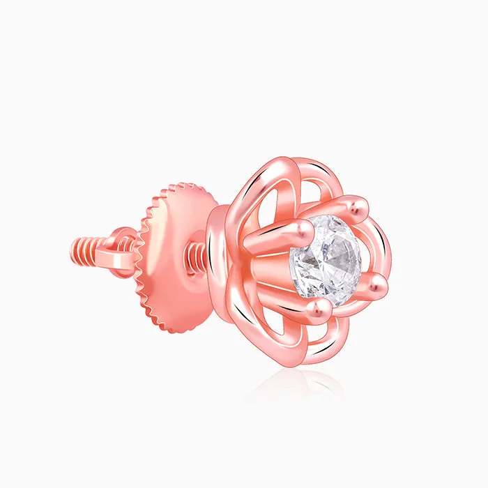 Rose Gold Woven Flower Studs Giva