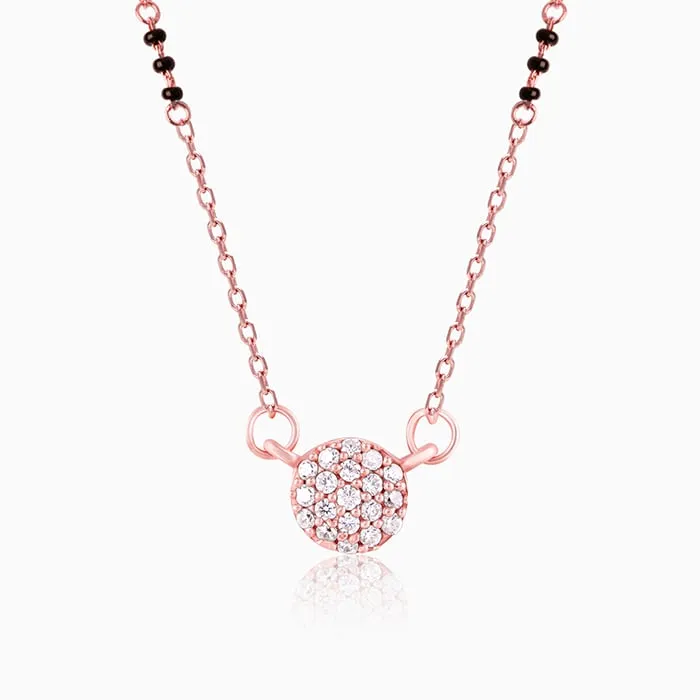 Rose Gold Zircon Embellished Mangalsutra Giva