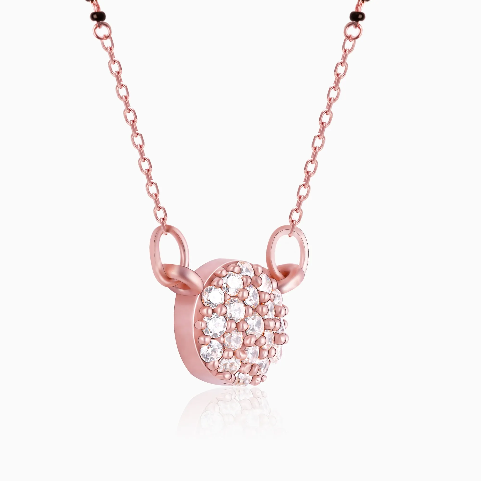 Rose Gold Zircon Embellished Mangalsutra Giva