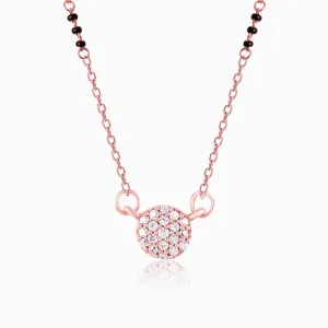 Rose Gold Zircon Embellished Mangalsutra Giva