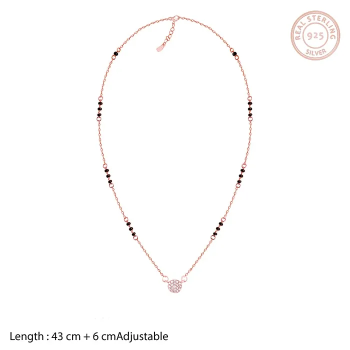 Rose Gold Zircon Embellished Mangalsutra Giva