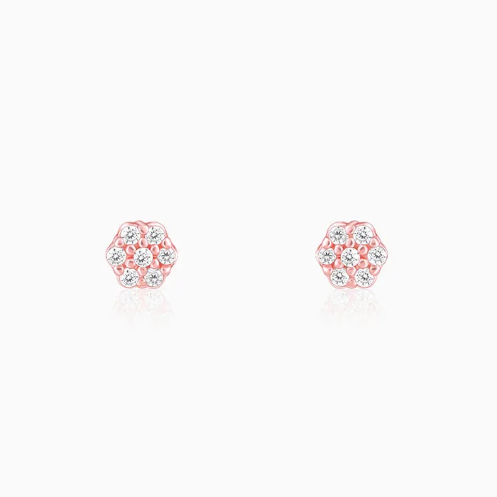 Rose Gold Zircon Floral Shine Earrings Giva