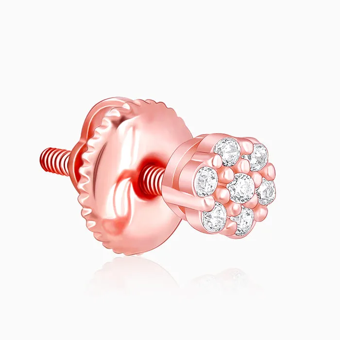 Rose Gold Zircon Floral Shine Earrings Giva