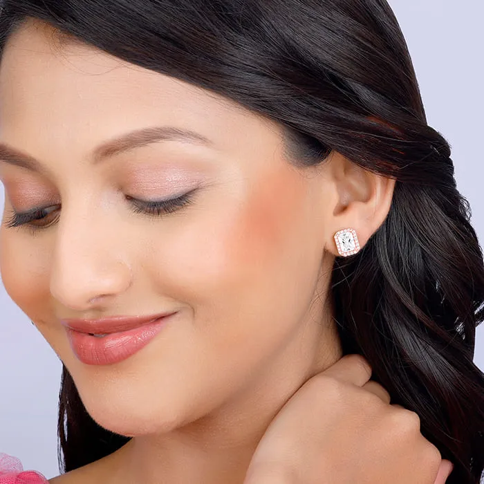 Rose Gold Zircon Heartfelt Shine Earrings Giva