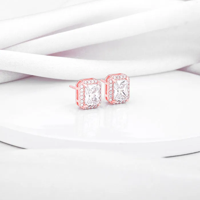 Rose Gold Zircon Heartfelt Shine Earrings Giva
