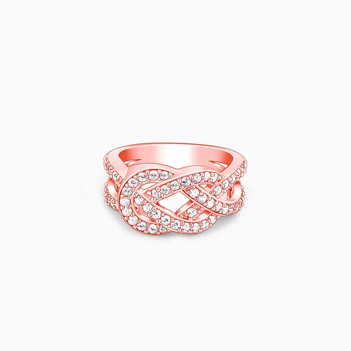 Rose Gold Zircon Studded Celtic Knot Ring Giva