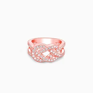 Rose Gold Zircon Studded Celtic Knot Ring Giva