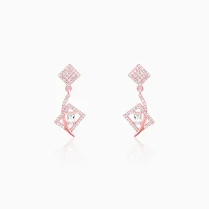 Rose Gold Zircon Studded Twig Earrings Giva