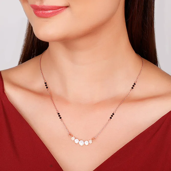 Rose Gold Zirconia Elegance Mangalsutra Set Giva