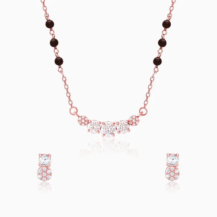 Rose Gold Zirconia Elegance Mangalsutra Set Giva
