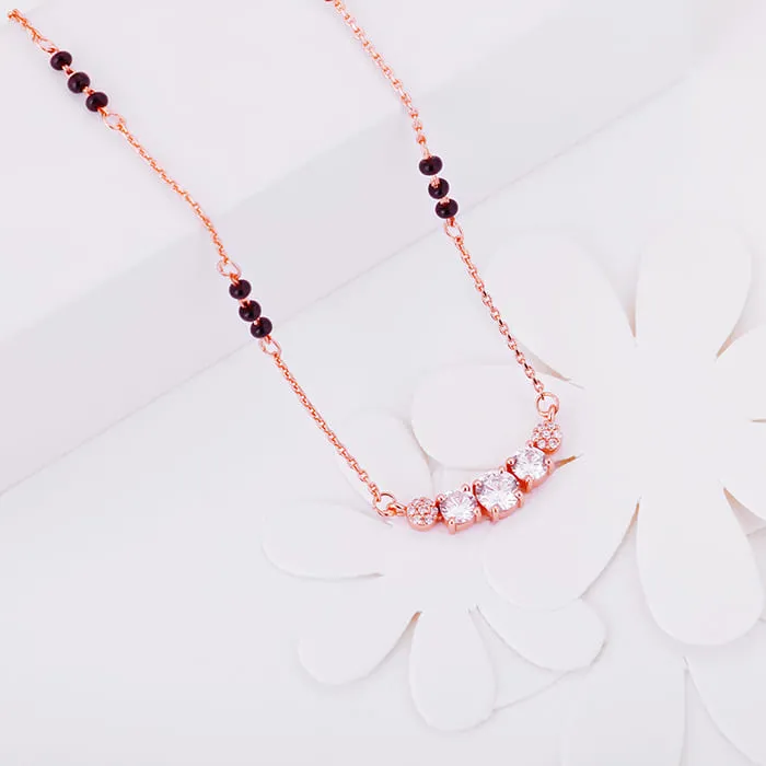 Rose Gold Zirconia Elegance Mangalsutra Set Giva