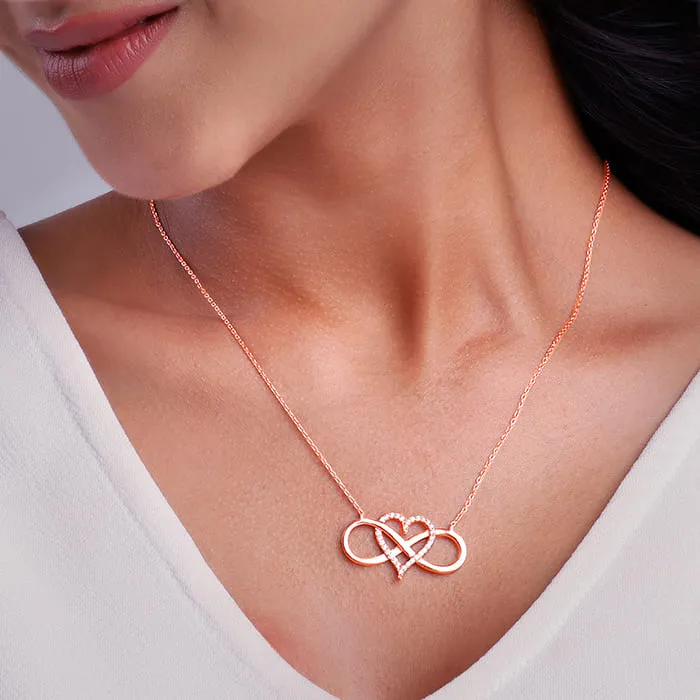 Rosegold Infinity Heart Necklace Giva