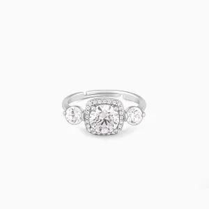 Round Stoned Silver Open Ring Giva