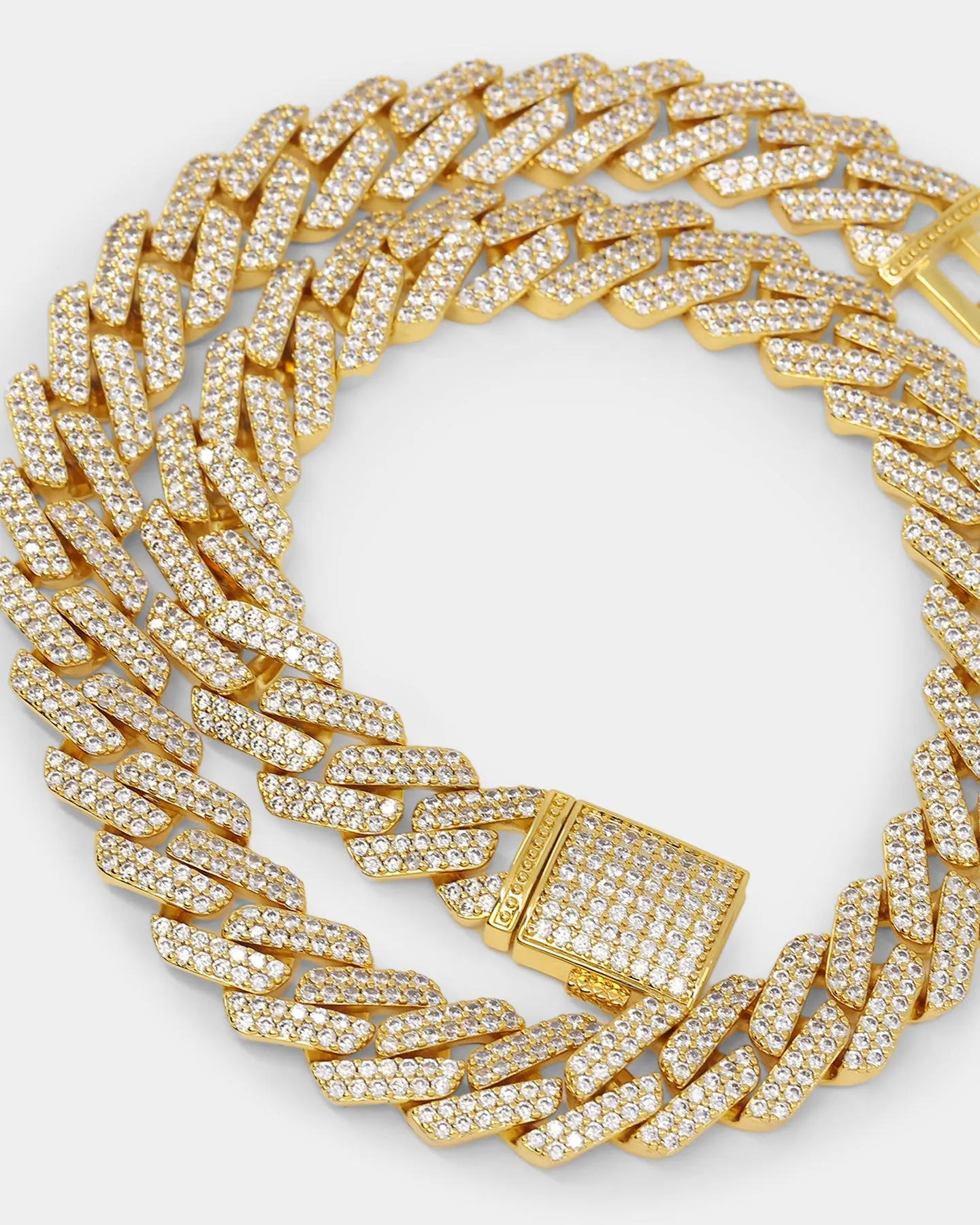 Saint Morta 18" Interlink Necklace 14mm Iced Gold