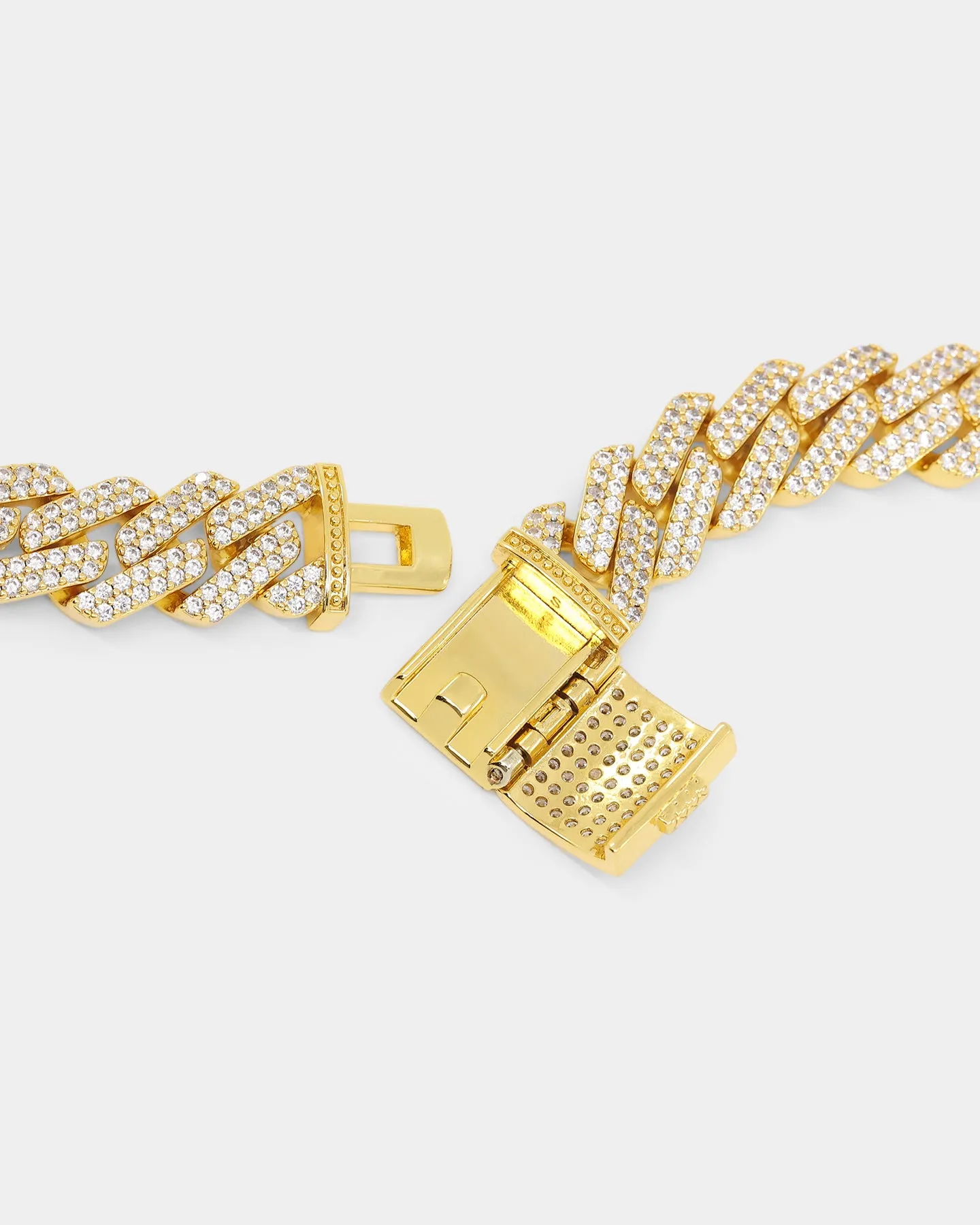 Saint Morta 18" Interlink Necklace 14mm Iced Gold