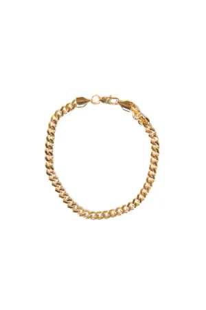 Saint Morta 5mm Cuban Link 8 Inch Bracelet Gold