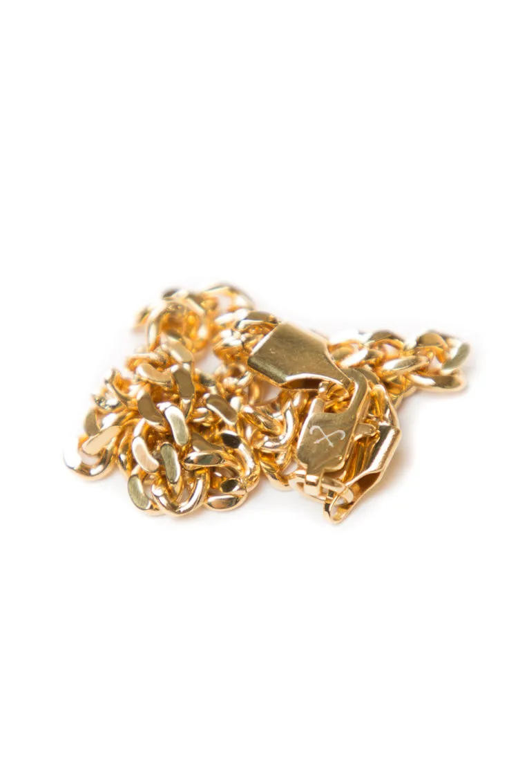 Saint Morta 5mm Cuban Link 8 Inch Bracelet Gold