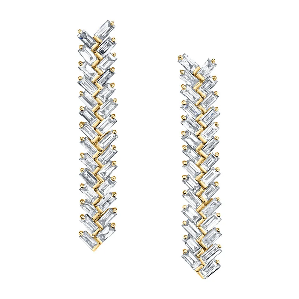SHORT BAGUETTE DIAMOND ZIPPER EARRINGS Anita Ko