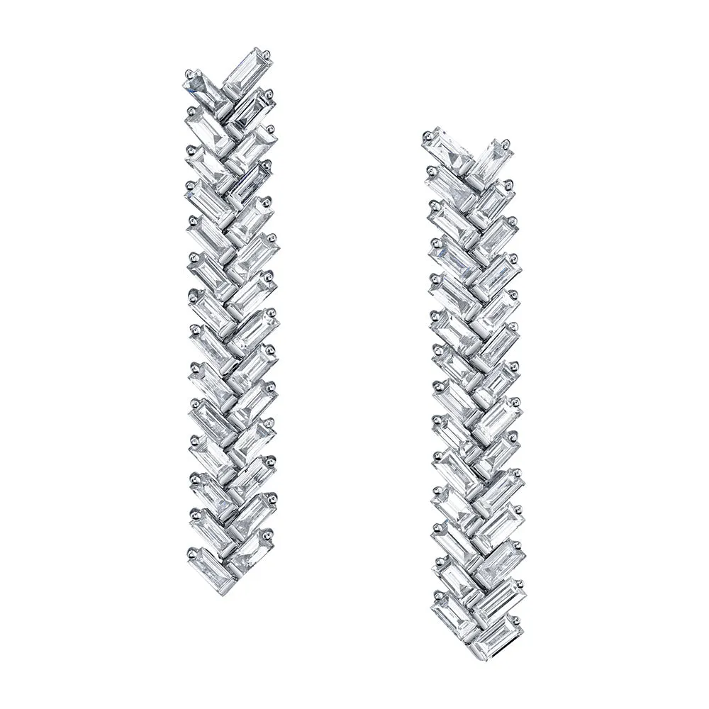 SHORT BAGUETTE DIAMOND ZIPPER EARRINGS Anita Ko
