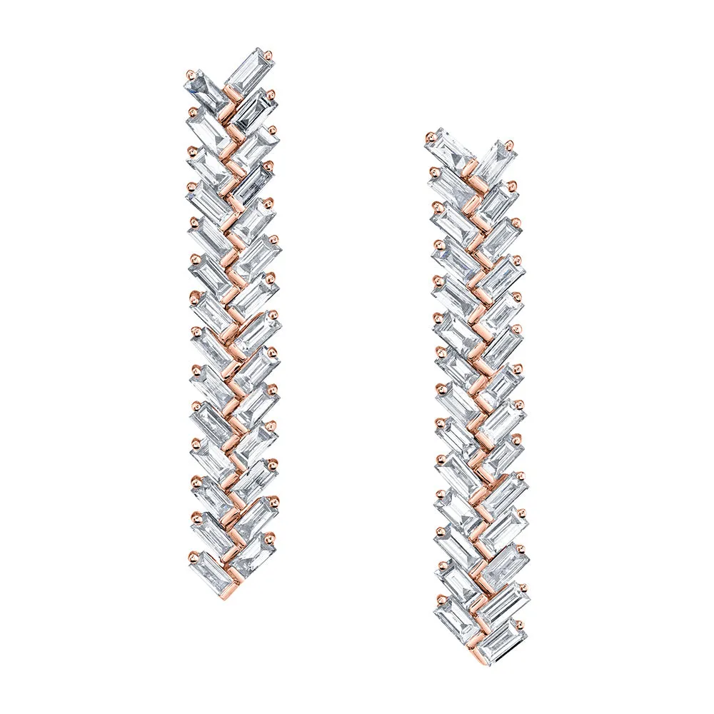 SHORT BAGUETTE DIAMOND ZIPPER EARRINGS Anita Ko