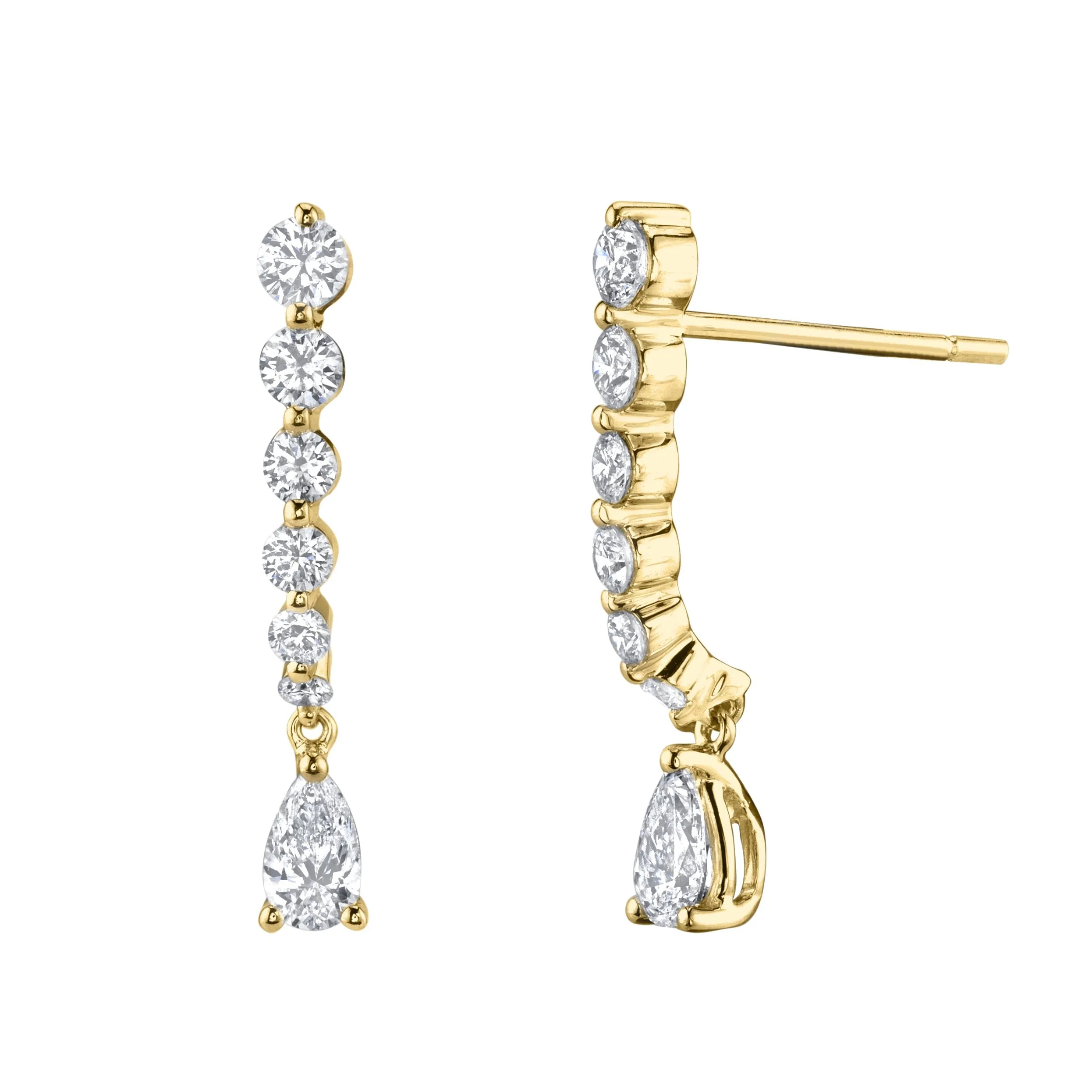 SHORT DIAMOND CASCADE WITH PEAR DIAMOND DROP Anita Ko