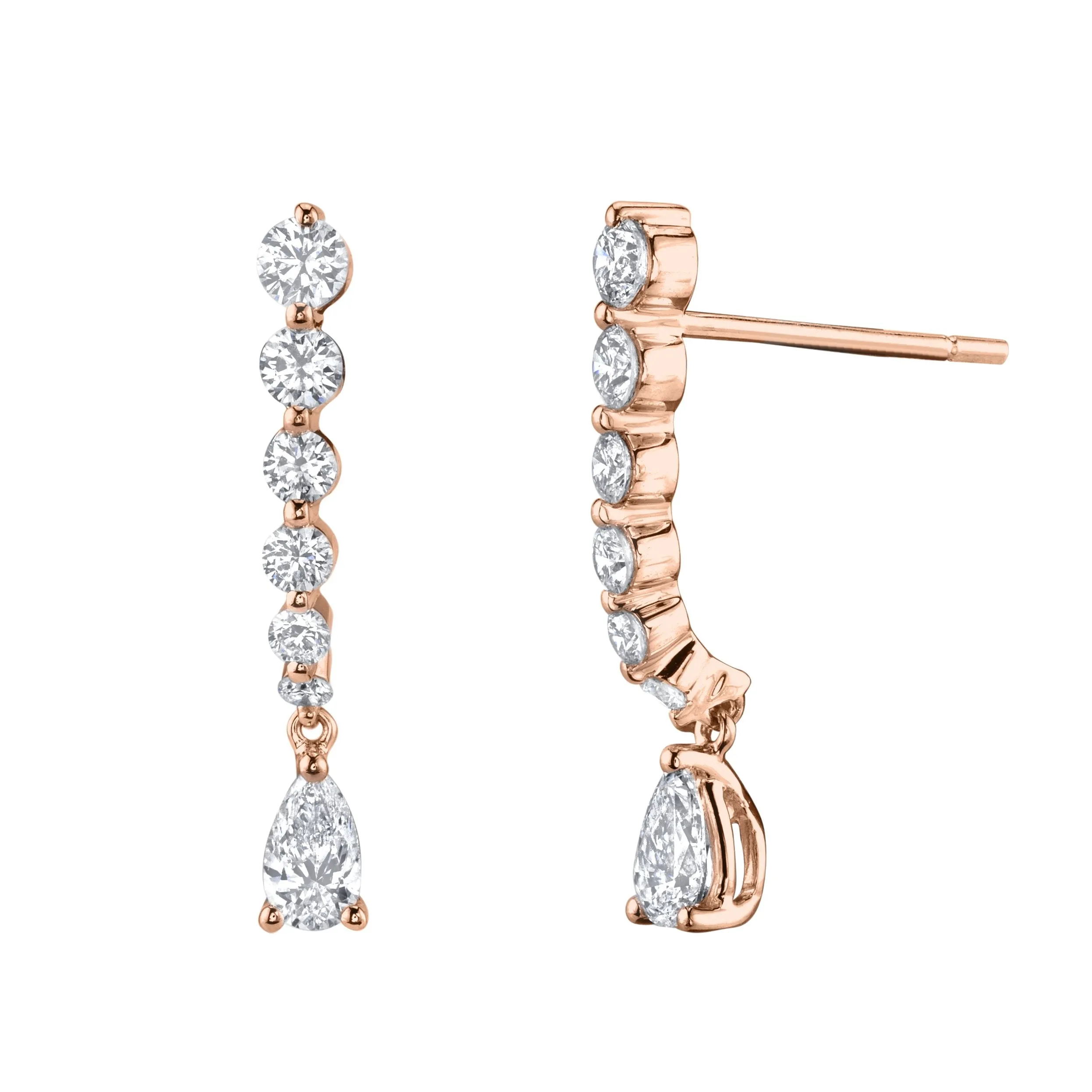 SHORT DIAMOND CASCADE WITH PEAR DIAMOND DROP Anita Ko