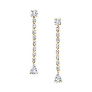 SHORT DIAMOND ROPE EARRINGS WITH PEAR DIAMOND DROPS Anita Ko
