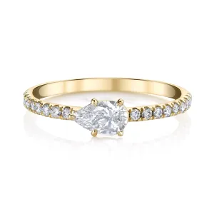 SIDEWAYS PEAR DIAMOND PAVE RING Anita Ko