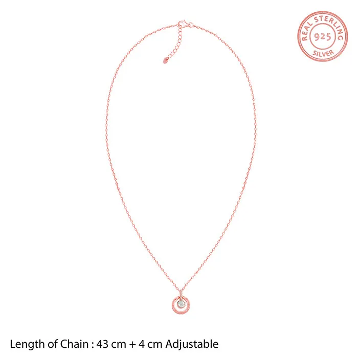 Silver A 100 I love you pendant with link chain Giva