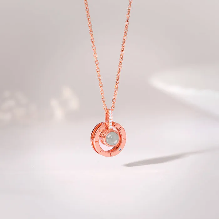 Silver A 100 I love you pendant with link chain Giva