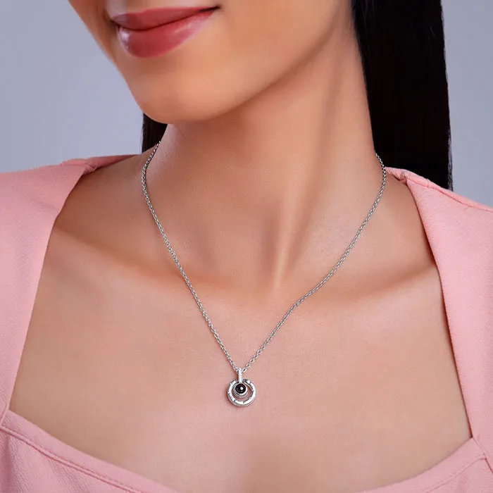 Silver A 100 I love you pendant with link chain Giva