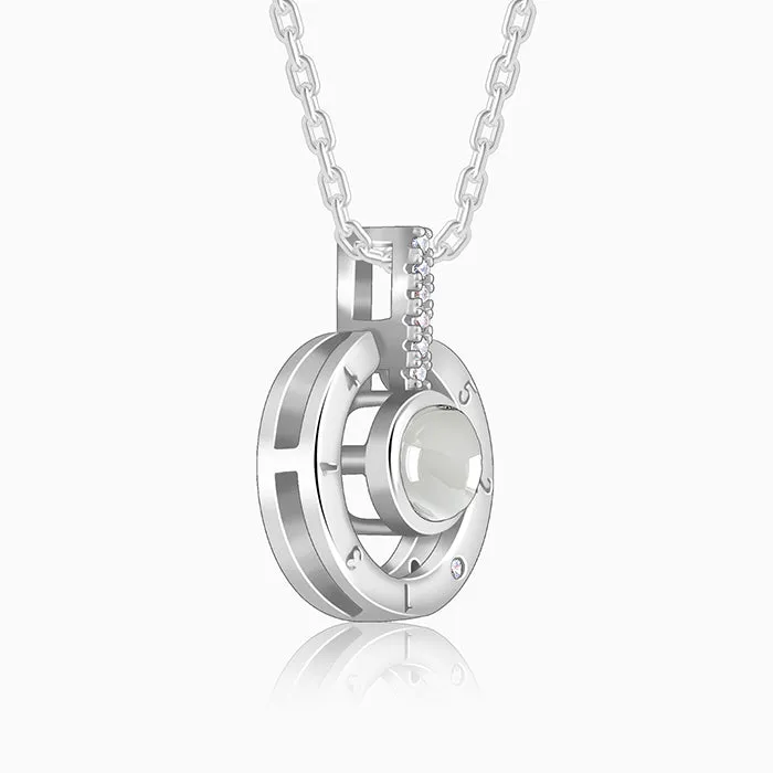 Silver A 100 I love you pendant with link chain Giva