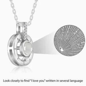Silver A 100 I love you pendant with link chain Giva