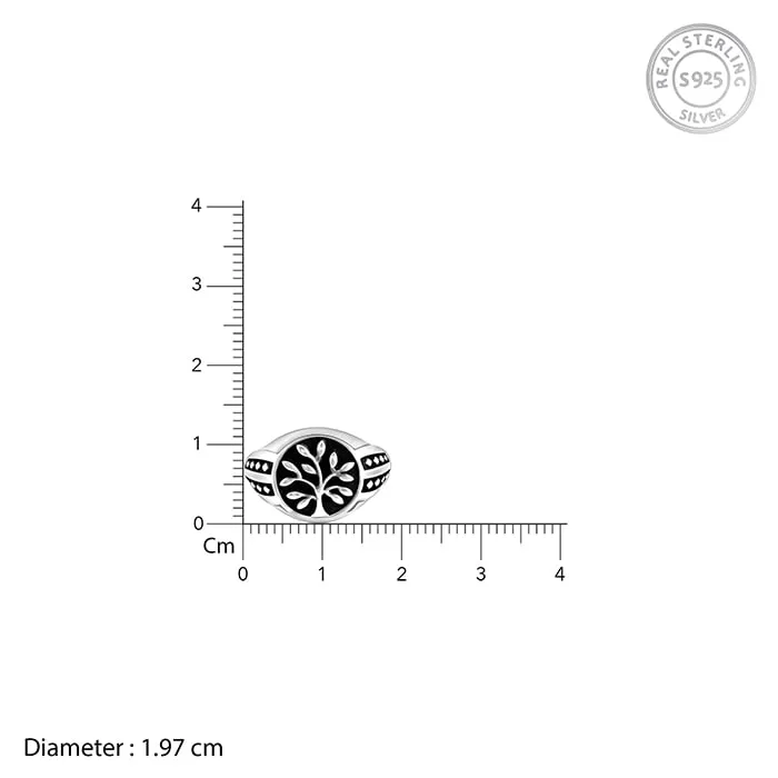 Silver Adam's Tree Ring For Him Giva