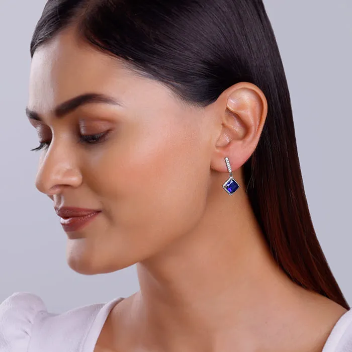 Silver Adorable Blue Earrings Giva