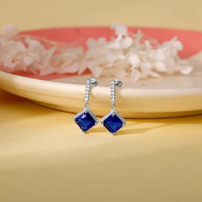 Silver Adorable Blue Earrings Giva