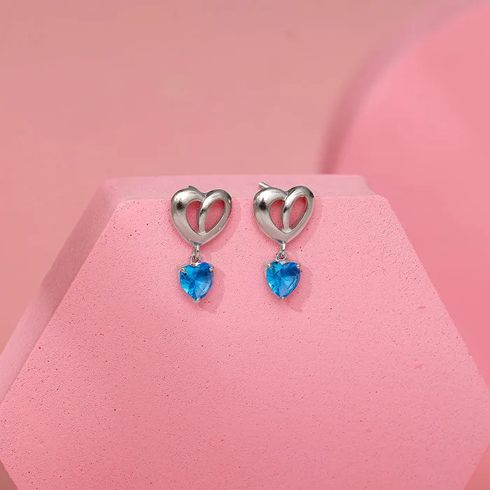 Silver Adore Love Earrings Giva