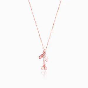 Silver And Rose Gold Brahma Kamal Convertible Pendant With Link Chain Giva