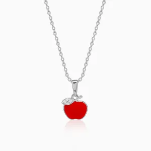 Silver Apple Kids Pendant With Link Chain Giva