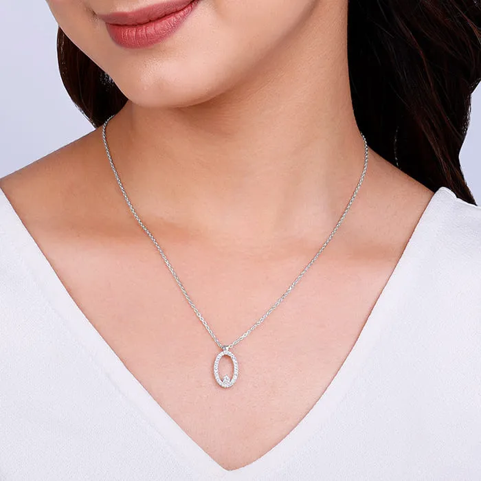 Silver Arena Pendant With Link Chain Giva