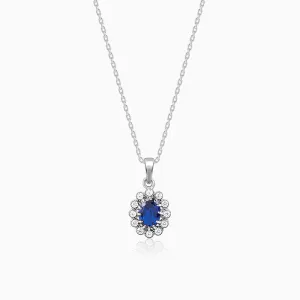 Silver Azure Floral Pendant With Link Chain Giva