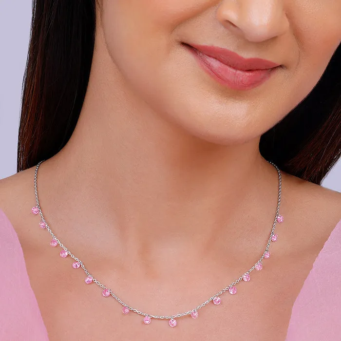 Silver Baby Pink Fantasy Necklace Giva