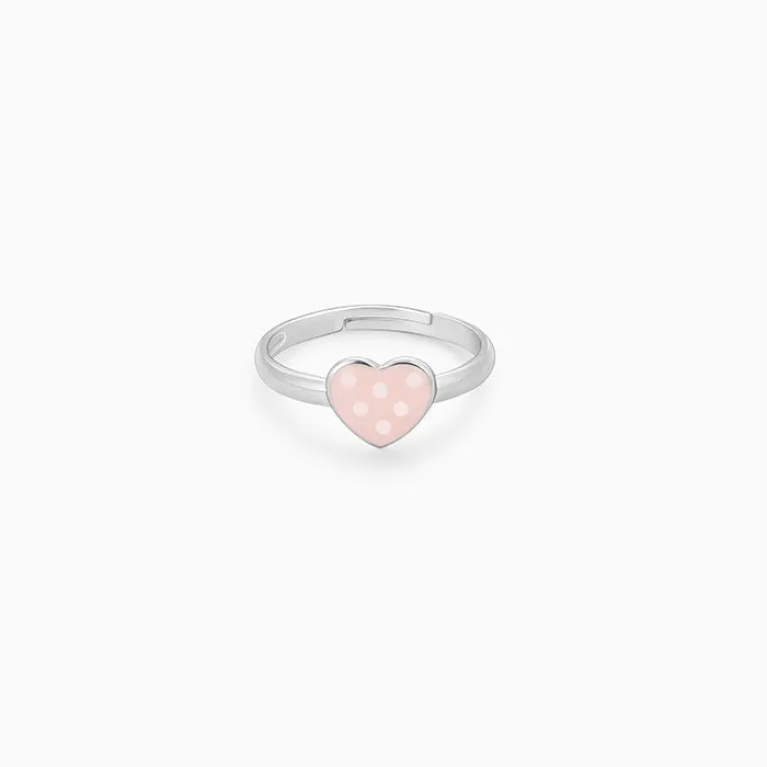 Silver Baby Pink Love Kids Ring Giva