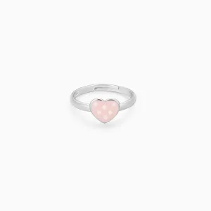 Silver Baby Pink Love Kids Ring Giva