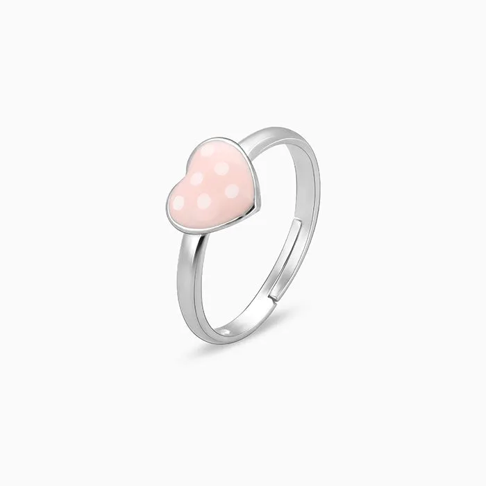 Silver Baby Pink Love Kids Ring Giva