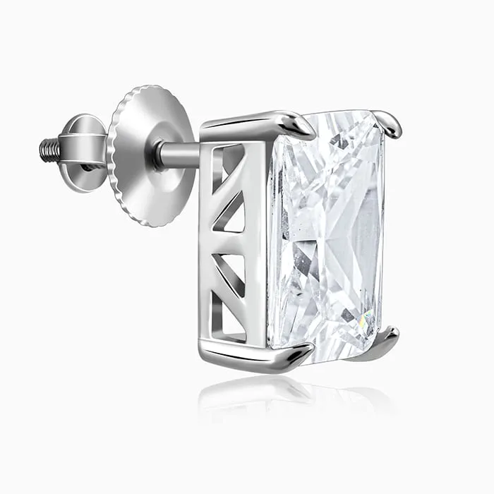 Silver Baguette Zircon Studs Giva