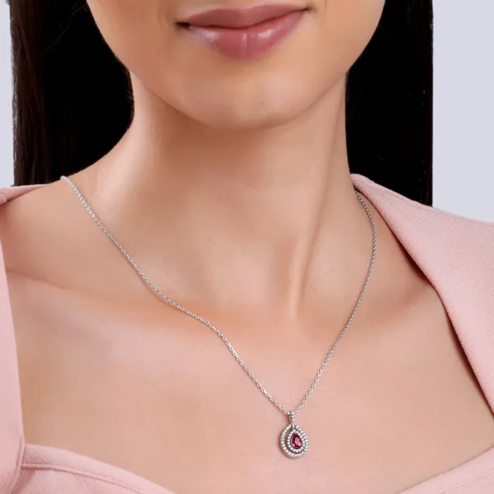 Silver Beauty Drop Pendant With Link Chain Giva